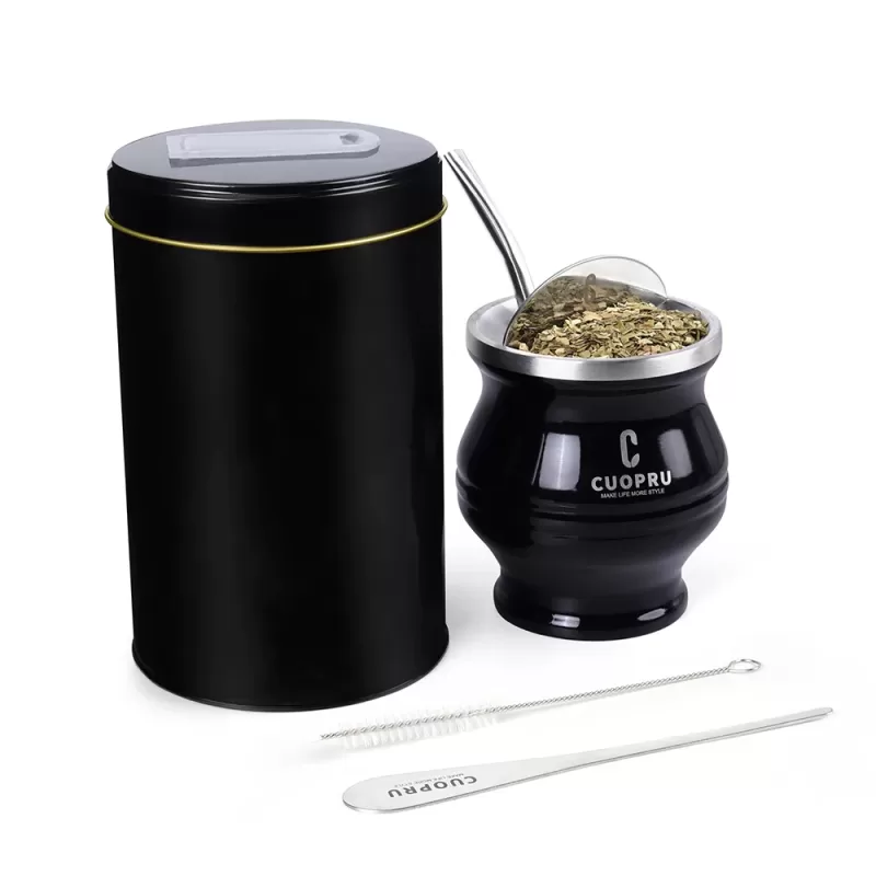 6 in 1 Yerba Mate Cup Set Black