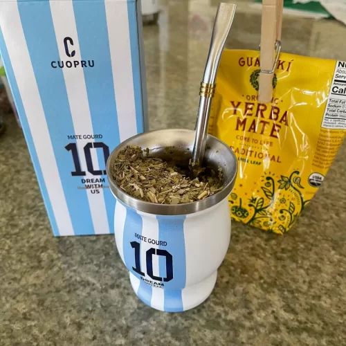 Yerba Mate Cup Argentina Number 10 with Bombilla Tea Gourd Set photo review